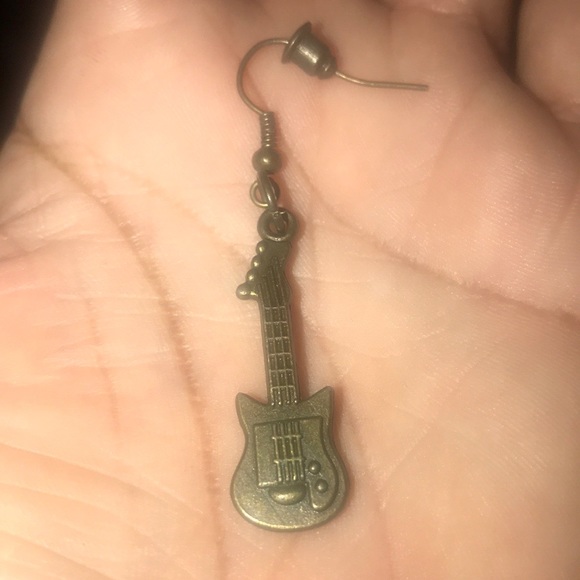 Jewelry - Cute & Small Dark Gold “Guitar” Earrings...🎸🎸